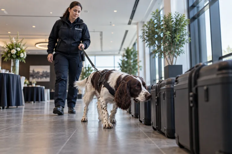 AI-generated illustration of a specialist detection dog